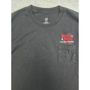 Willie Nelson Last Man Standing Tour 2018 Black Pocket T-Shirt Outlaw Country XL
